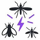 Kills mosquitoes, flies & midges