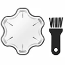 Protective cap and cleaning brush